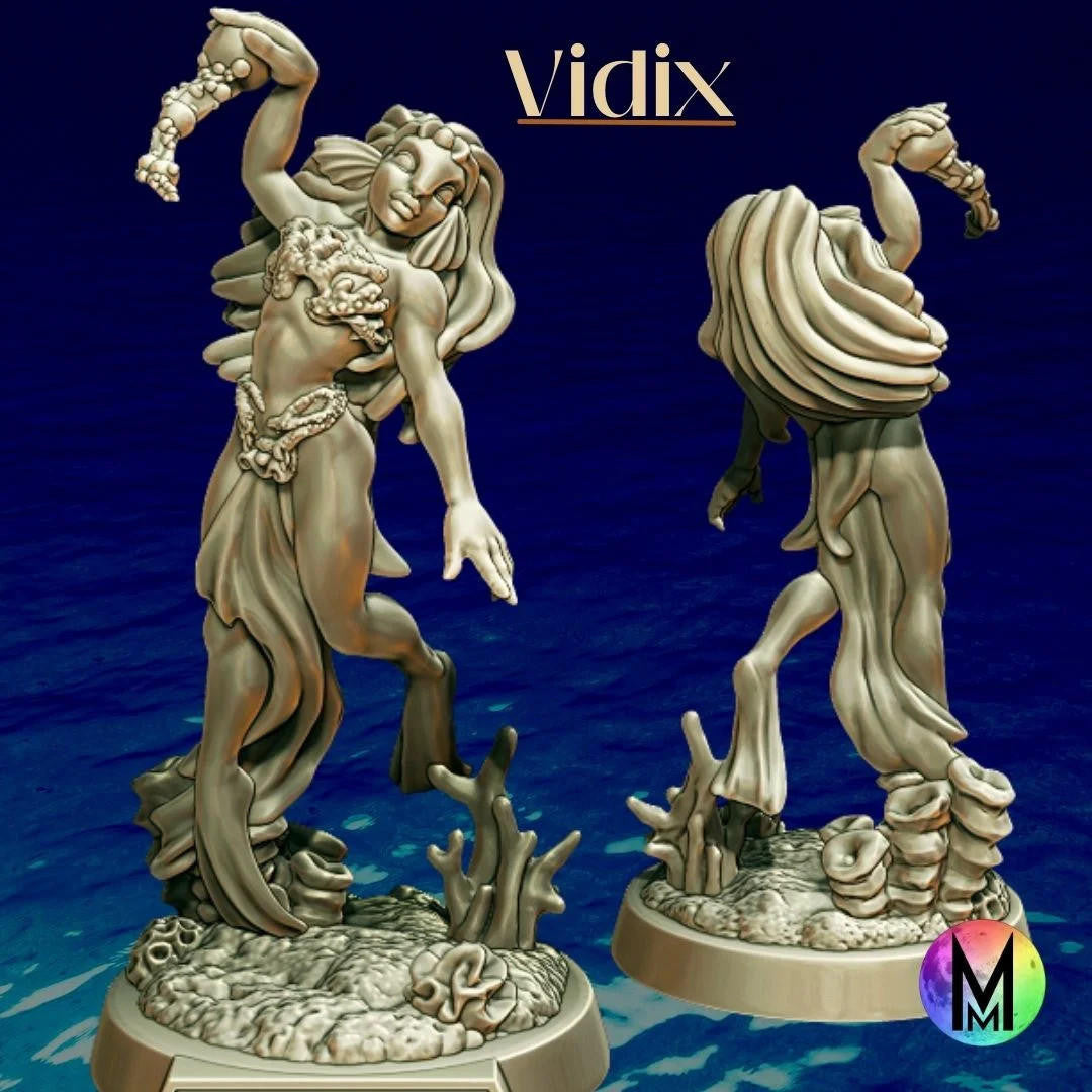 Moonlight Minis Videx the Triton Water Wizard (Based)